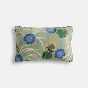 Housse de coussin Mowan rectangulaire en velours de coton à motif floral