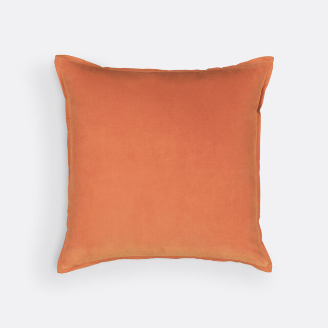 Housse de coussin Alette en velours de coton avec petit volant