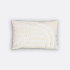 Housse de coussin Tomasso en coton, motifs géométriques en relief et verso uni