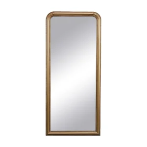 Miroir trumeau HELOISE doré avec moulures en bois et angles courbés