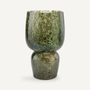 Vase AM.PM Remus en verre vert bouteille à motif moucheté