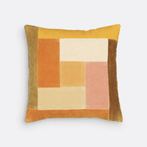 Housse de coussin Tadeo en patchs de velours de coton, verso uni
