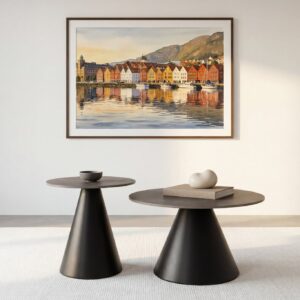 Table basse Duo Koya noire, deux tables de formats différents