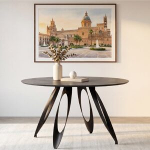Table à manger Rena noire aux dimensions de 130 x 130 cm