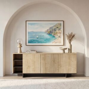 Buffet Calyo Casanova Paris, finition chêne clair, dimensions 170 × 40 × 80 cm