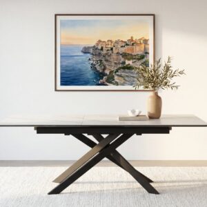 Table à manger Ava Casanova Paris blanche, longueur annoncée de 160 à 200 cm