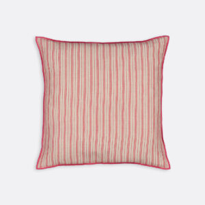 Housse de coussin Enni en lin et coton, recto rayé, verso uni