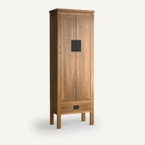 Armoire Ling AM.PM haute en chêne huilé avec deux portes et tiroir