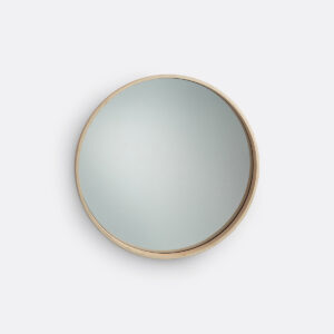 Miroir Alaria LA REDOUTE INTERIEURS rond avec cadre en placage chêne clair