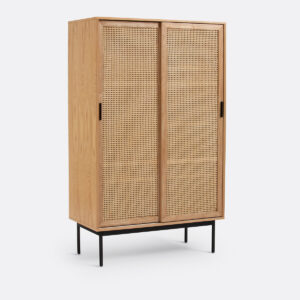 armoire La Redoute Waska avec portes coulissantes en cannage de rotin