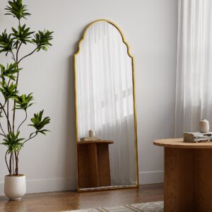 Miroir KARIAN doré en métal, format vertical de 60 × 160 cm