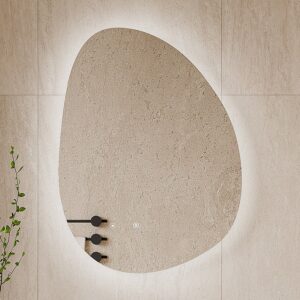 Miroir lumineux INACIA asymétrique avec éclairage LED et fonction anti-buée