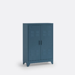 Armoire HIBA LA REDOUTE INTERIEURS en acier avec deux portes et étagères réglables