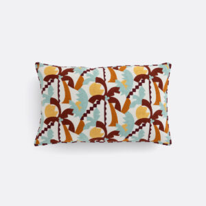 Housse coussin La Redoute Soley en coton avec palmiers brodés