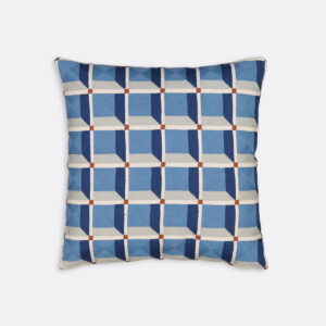 Housse de coussin Mauro en coton avec recto brodé et verso uni