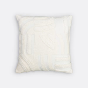 Housse de coussin Tomasso en coton avec motifs géométriques en relief
