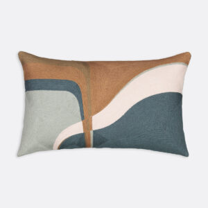 Housse coussin Ascona en coton brodé, format rectangulaire avec fermeture zippée