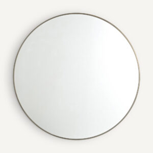 Miroir AM.PM Caligone rond à structure métal et finition laiton vieilli