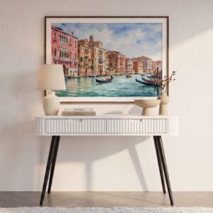 Bureau Bora Casanova Paris blanc, long de 103 cm et large de 49 cm