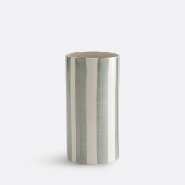 Vase Jaoma La Redoute Intérieurs en céramique rayée, silhouette ronde et élancée