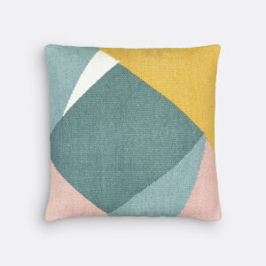 Housse de coussin Scanie en coton tissé à motif géométrique sur une face