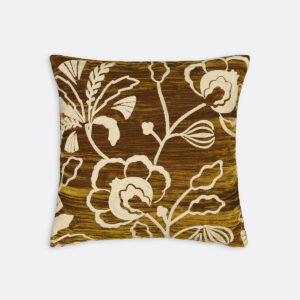 Housse de coussin Sidonie en panne de velours brodé à grandes fleurs