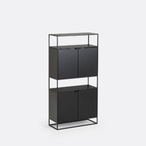 armoire Miva La Redoute Intérieurs en acier noir mat, quatre portes