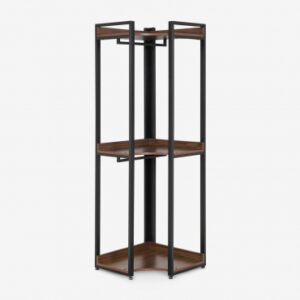 Armoire d’angle Ariaster Sklum avec structure acier et étagères ouvertes en MDF
