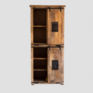 Armoire Uain en bois de manguier avec deux portes coulissantes