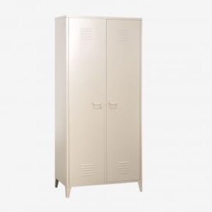 Armoire casier Pohpli beige à deux portes, en acier, avec fentes frontales