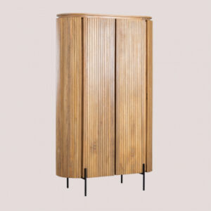 Armoire Analis Sklum en bois de manguier avec quatre portes et pieds en fer