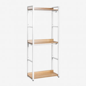 Armoire Ariaster Sklum ouverte avec deux barres et trois étagères en MDF