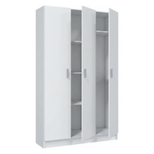 Armoire polyvalente Dmora blanche effet bois avec portes et étagères réglables