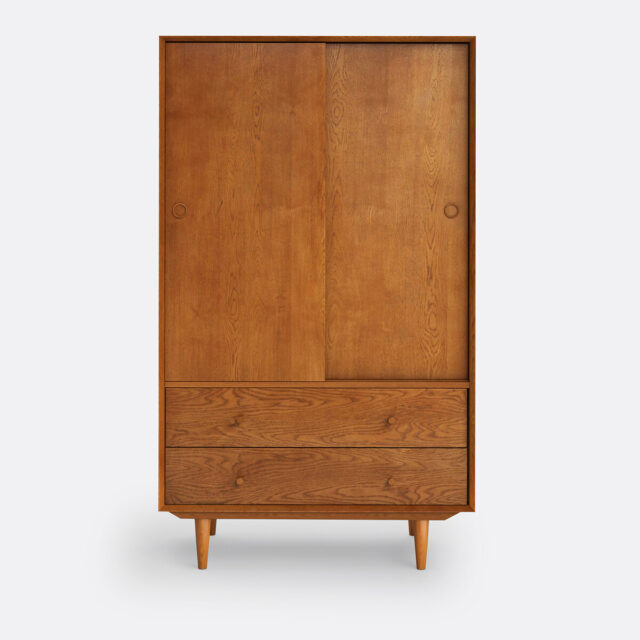armoire Quilda LA REDOUTE INTERIEURS avec portes coulissantes et pieds fuselés
