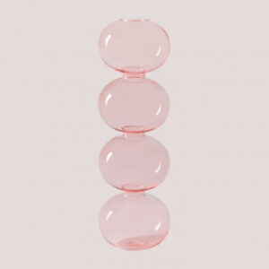 Vase en verre Nonza Design rose néon, présenté comme objet décoratif.