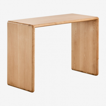 Bureau Sklum Treveris marron chêne avec plateau et pieds en bois