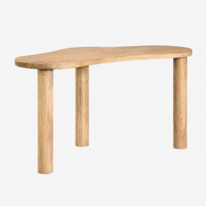 Bureau Anecy Sklum en bois de manguier, silhouette nuageuse et pieds avec patins