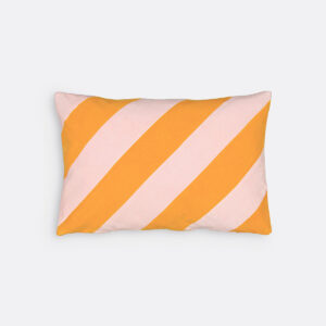 Housse de coussin Jasper en velours ras avec bandes diagonales cousues.