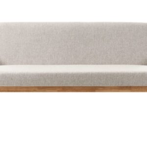 Canapé 3 places Beliani en tissu gris avec accoudoirs en bois massif