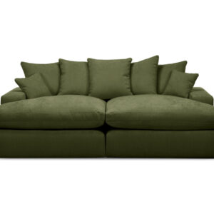 Canapé Bobochic Nevada convertible vert en tissu chenille à assise profonde