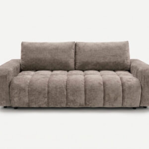 Canapé Bobochic JULES trois places convertible en tissu lisse taupe