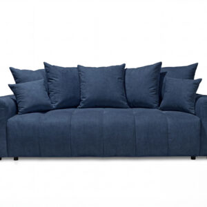 Canapé Bobochic Roxelane trois places convertible en tissu chiné bleu foncé