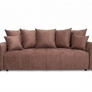 Canapé Bobochic Roxelane trois places convertible en tissu chiné rouge