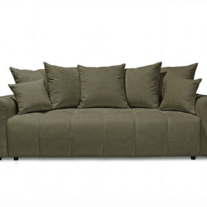 Canapé Bobochic Roxélane trois places convertible en tissu chiné vert