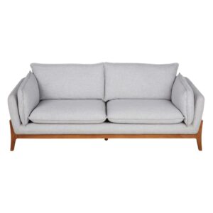 Canapé Maisons du Monde SHIELD gris clair chiné avec base en bois