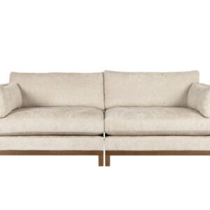Canapé Zuiver Blossom beige en velours avec pieds en bois