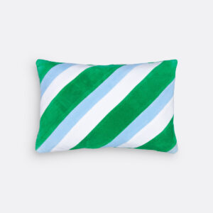 Housse de coussin Abby en velours de coton à bandes diagonales cousues