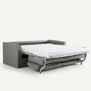 Canapé convertible AM.PM Camille en coton-lin avec coussins et couchage intégré