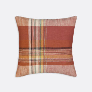 Housse de coussin Silverio en coton à carreaux avec fermeture zippée