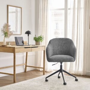 Chaise de bureau Bobochic Sophie en tissu chiné gris foncé à roulettes